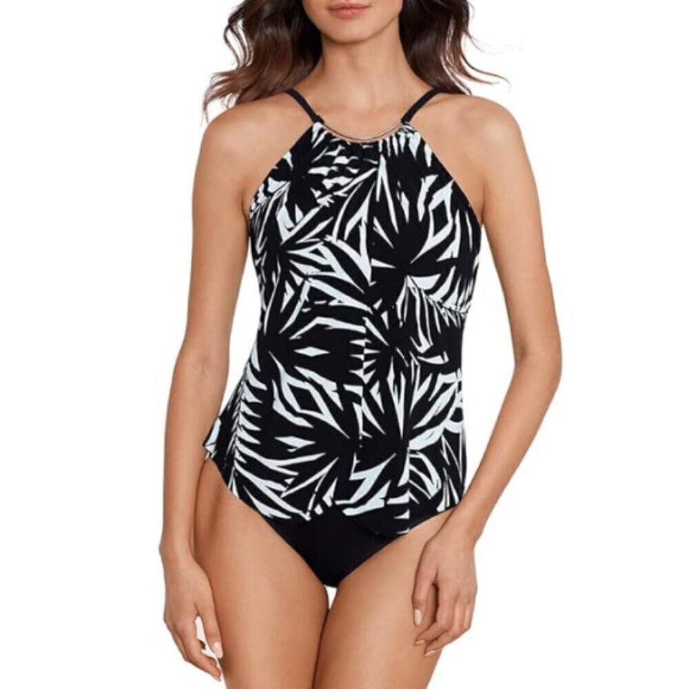 Magicsuit 'Chicly Shaded Jill' One-Piece Swimsuit, Black/White
